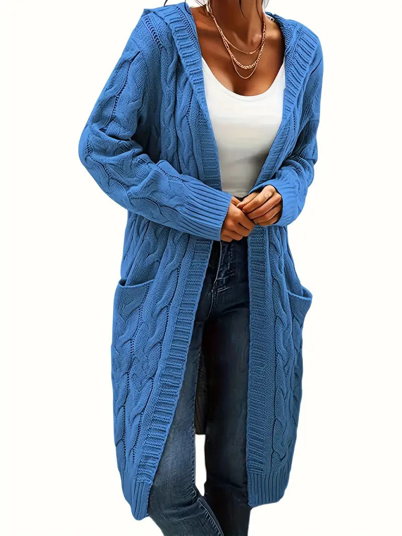 Rosina Alberti | Langarmet strikket cardigan med lommer i bordeaux