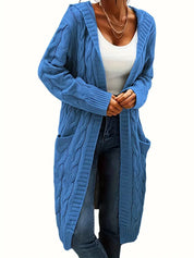 Rosina Alberti | Langarmet strikket cardigan med lommer i bordeaux