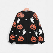 Trick & Treat | Pumpkin & Ghost Halloween Cardigan For Women