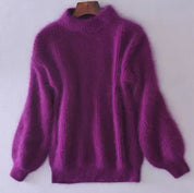 Leonora Ashborne | Blød Sweater med Puffærmer i Babyblå