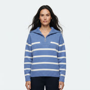 Ellen Fogh | Oversize pruhovaný svetr s límcem na zip