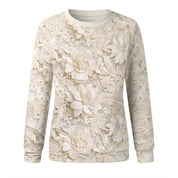 Emma Thorup | Bluse med 3D-blomsterprint og rund hals