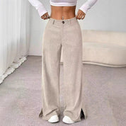 Josefine Olsen | High-Waist Wide-Leg Bukser i Beige
