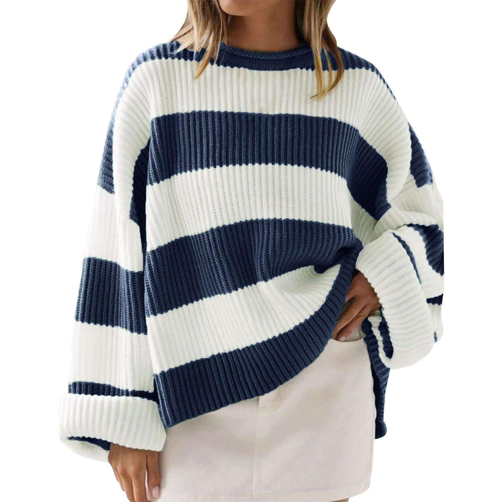 Maja Holm | Oversize pruhovaný pletený svetr pro ženy