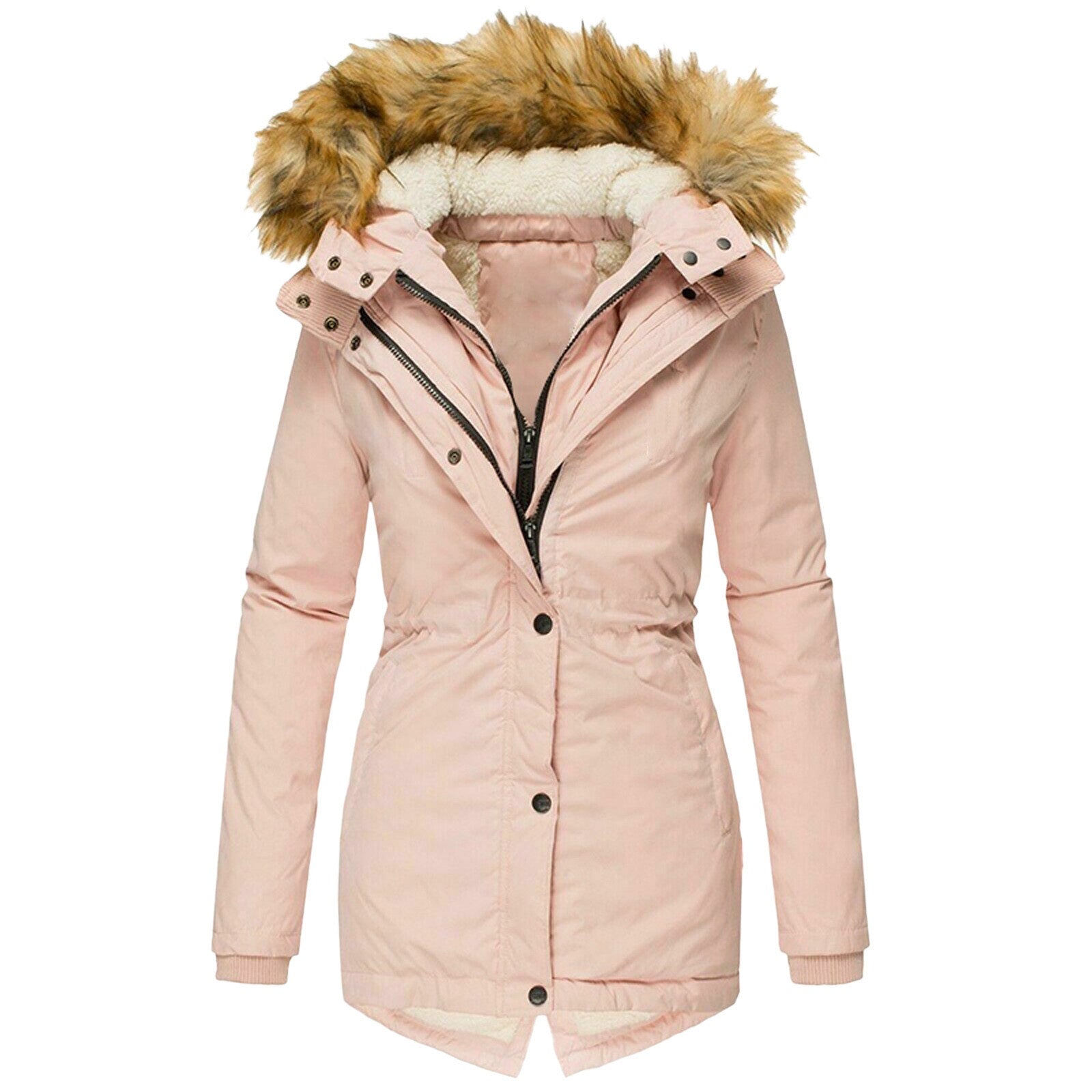 Karen Jensen | Quilted parka jacket with hood in army green