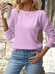 Emilie Vang | Openwork-strik sweater i lyseblå