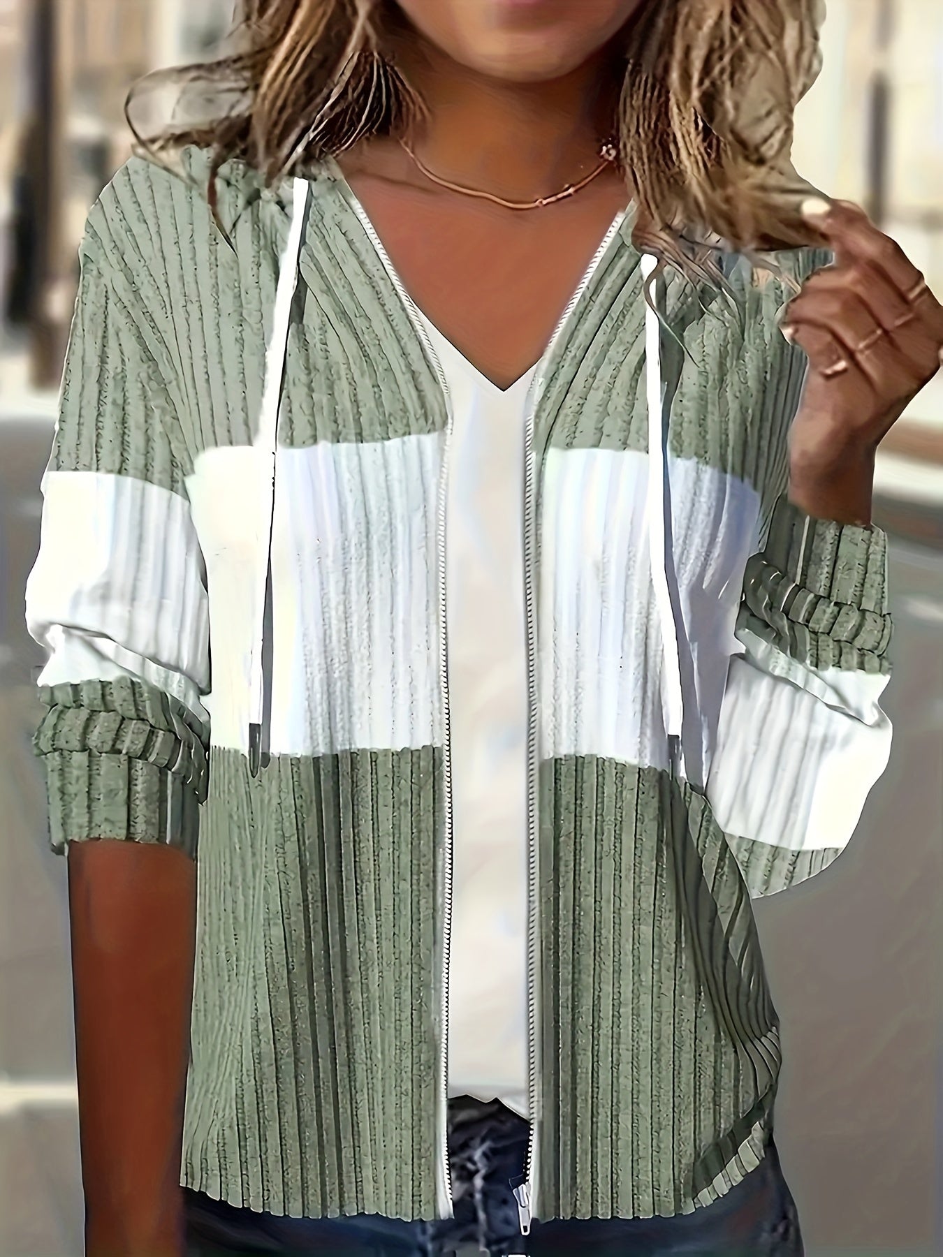 Solveig Kragh | Structured Colour-Block Hooded Jacket