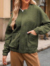 Ingrid Larsen | Quilted bomber jacket with floral pattern