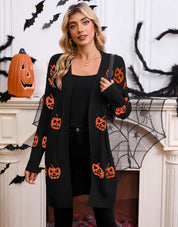 Dámský halloweenský kardigan Haunted Manor | s dýní