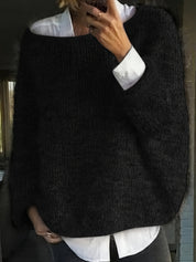 Malin Berggren | Oversized Striksweater med Rund Hals
