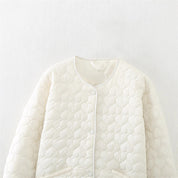 Louise Mortensen | Quilted cropped jacket with heart pattern