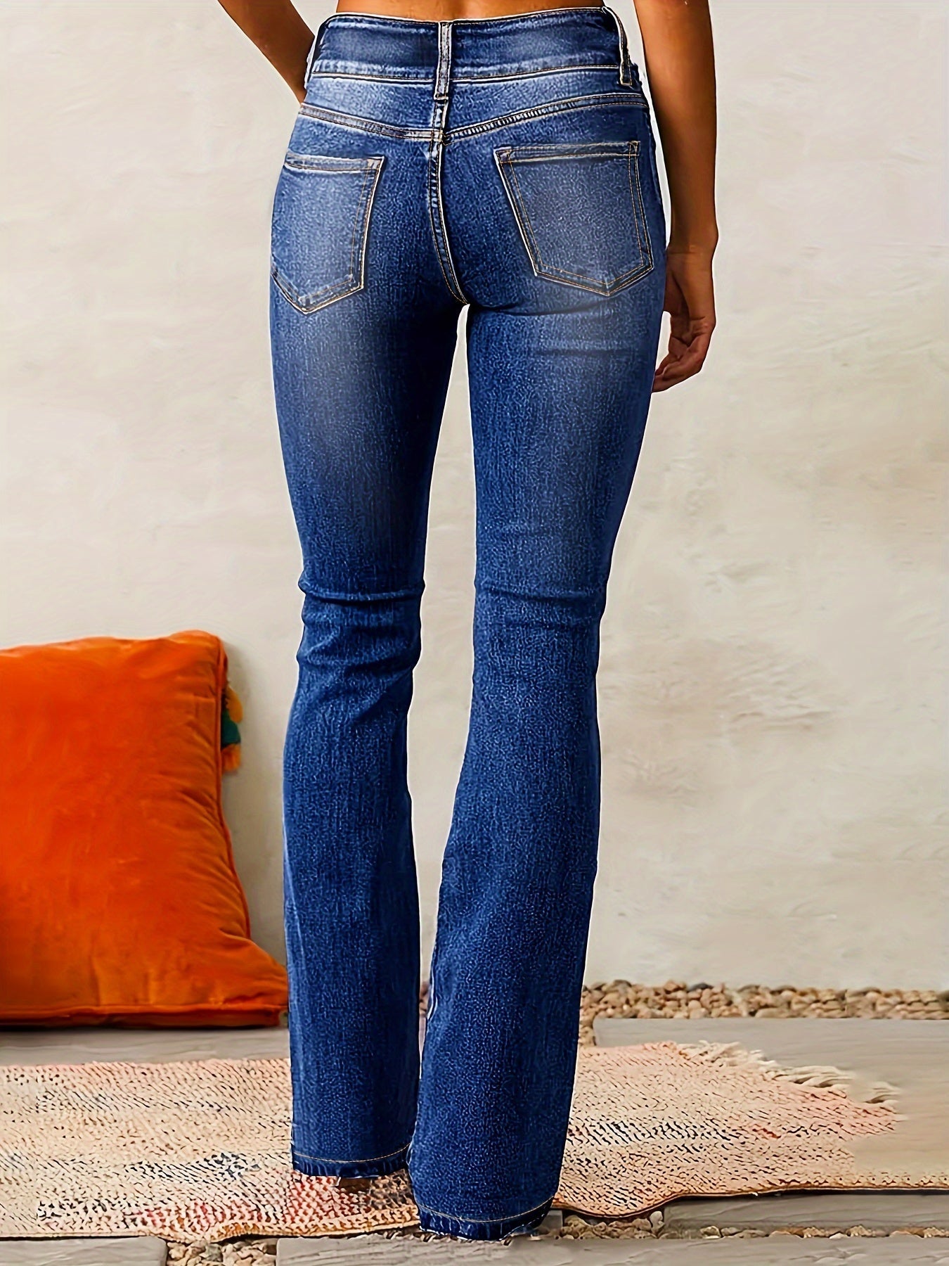Romina Ashford | Højtaljede Flared Jeans i Long Denim til Kvinder