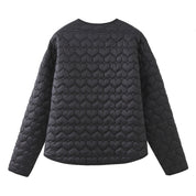 Louise Mortensen | Quilted cropped jacket with heart pattern