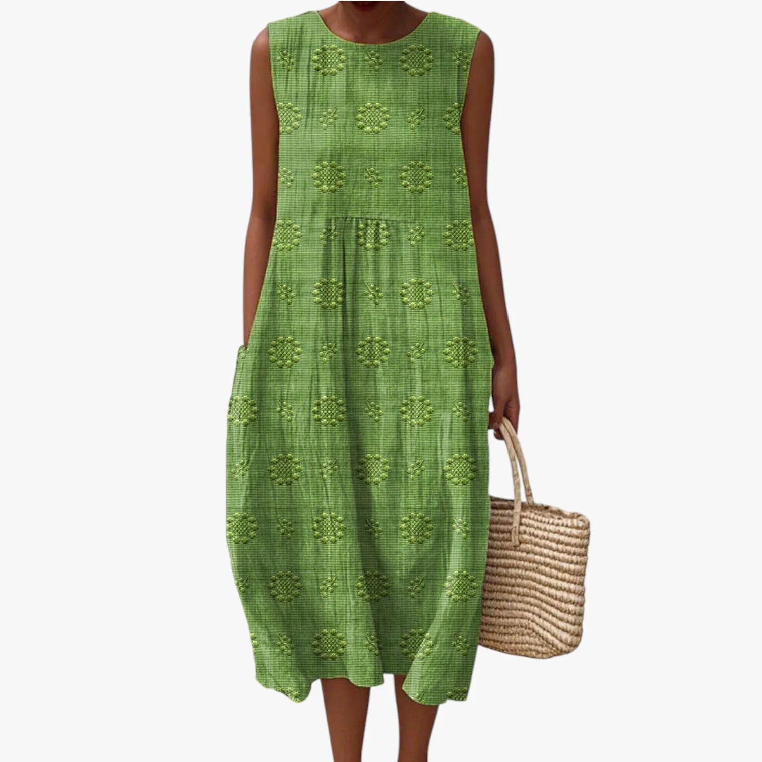 Rikke Larsen | Ärmelloses, geblümtes Midikleid für Damen den Sommer