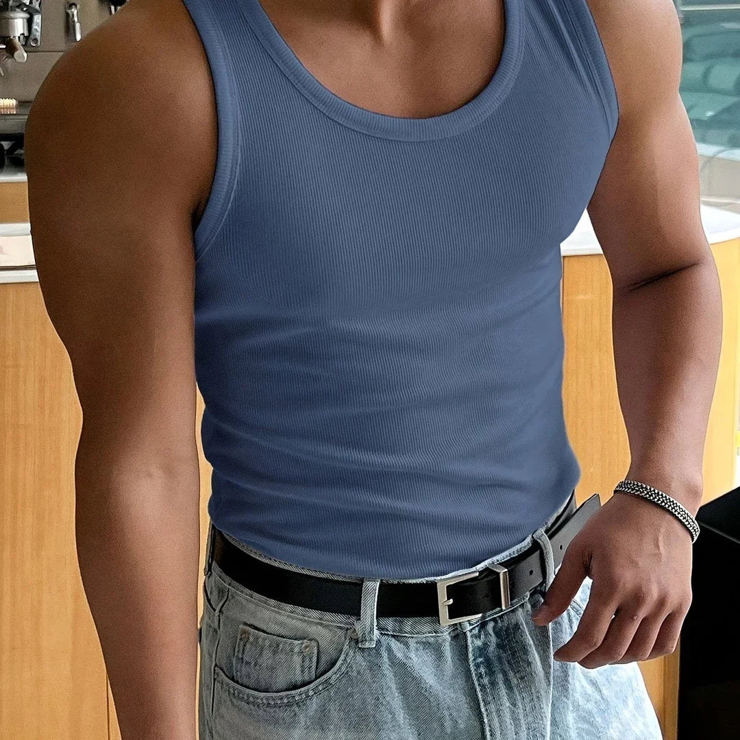 Kristian Bak | Ribstrikket Tanktop i Åndbart Bomuldsstof