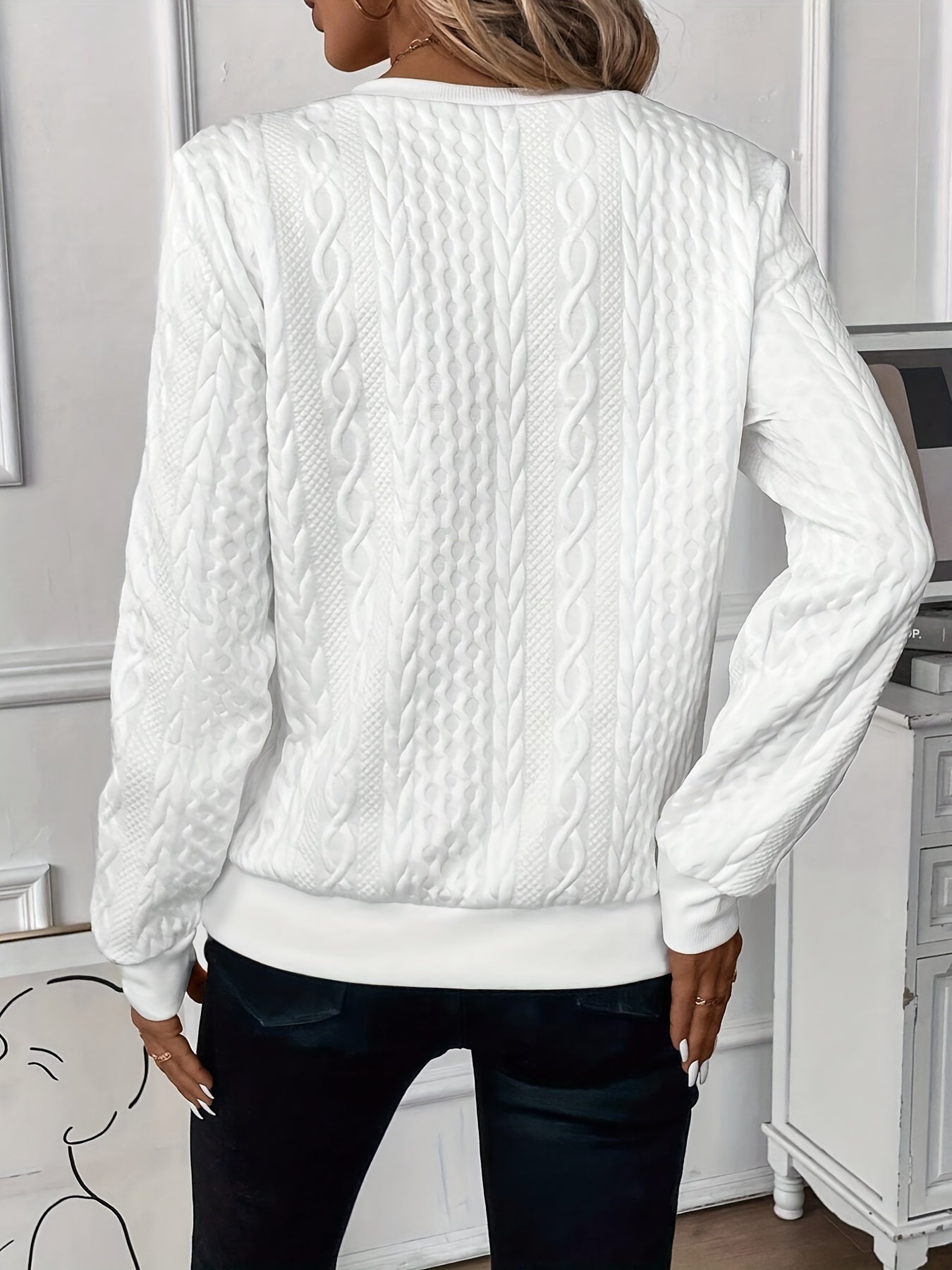 Noémie Castellani | Stilfuld Kabelstrikket Zip-Sweater i hvid