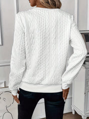 Noémie Castellani | Stilfuld Kabelstrikket Zip-Sweater i hvid