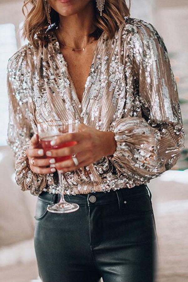 Annika Valkyrie | Glitterbluse med lang ærme til kvinder
