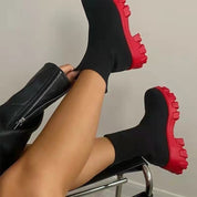 Mathilde Sørensen | Støvler i Strikket Sock-Design med Chunky Sål