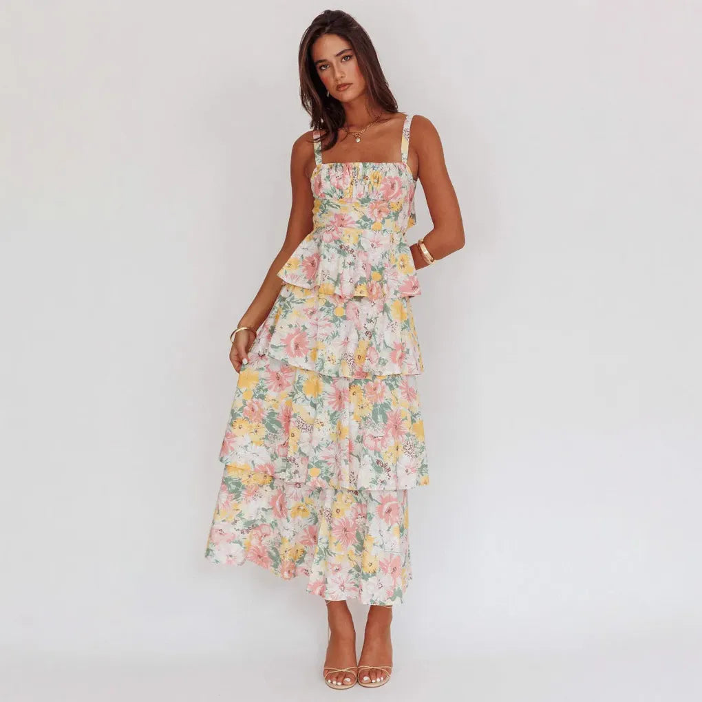 Léa Moreau | Maxi-sommerkjole med boheme blomsterprint