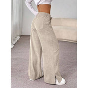Josefine Olsen | High-Waist Wide-Leg Bukser i Beige
