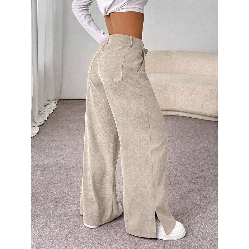 Josefine Olsen | High-Waist Wide-Leg Bukser i Beige
