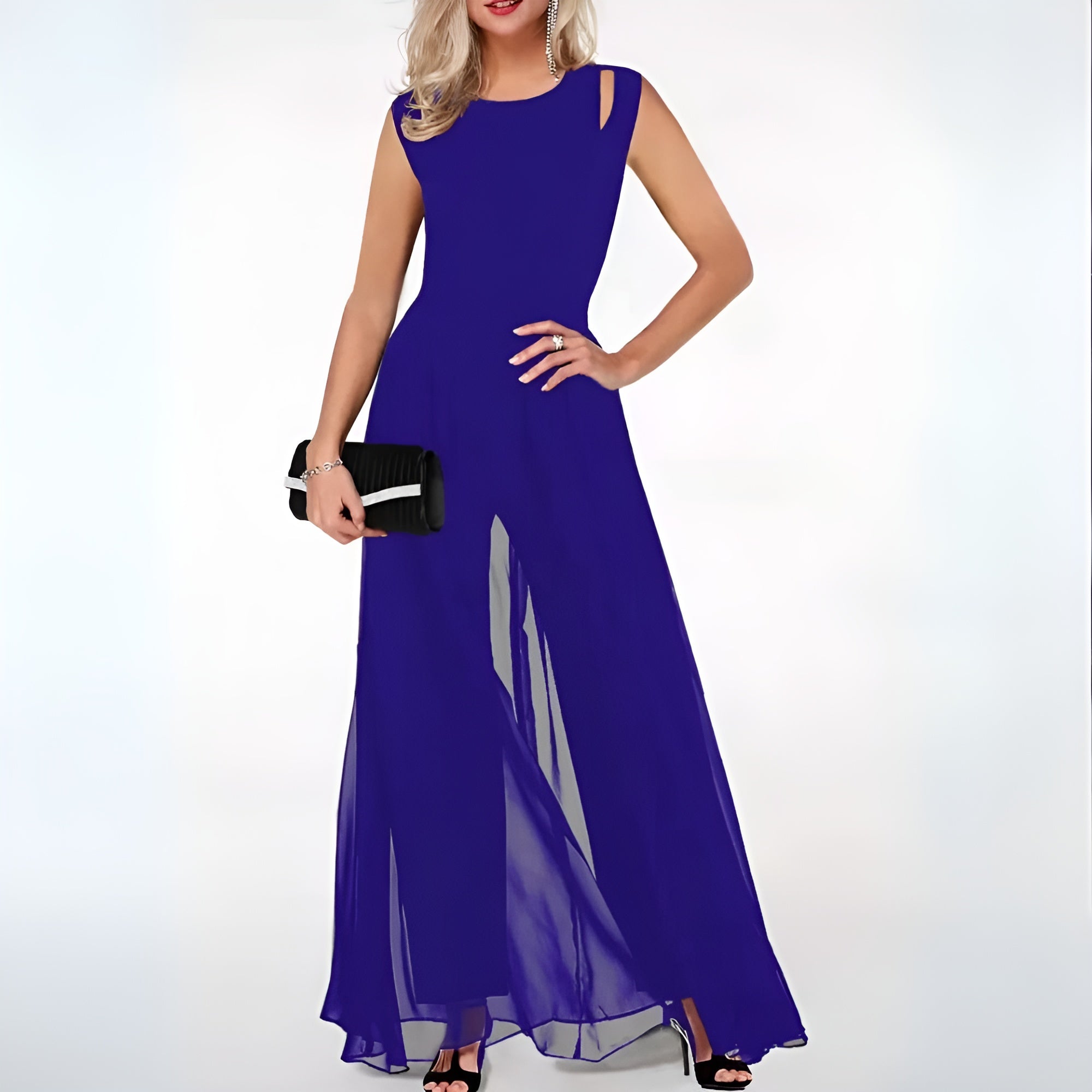Rosalia Veneziano | Maxi-jumpsuit med V-udskæring og elegante detaljer til kvinder