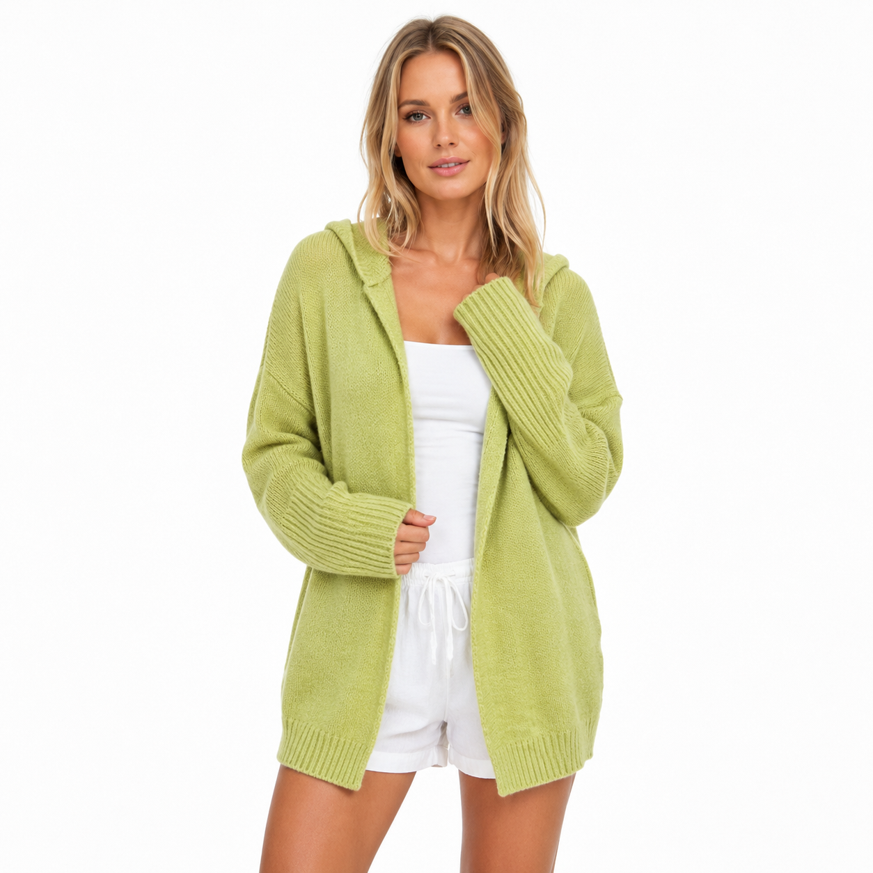 Gry Werner | Oversized kardigan s kapucí a netopýřími rukávy