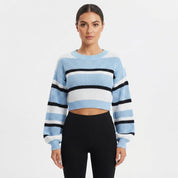 Helle Bech | Cropped Striped Knit Blouse
