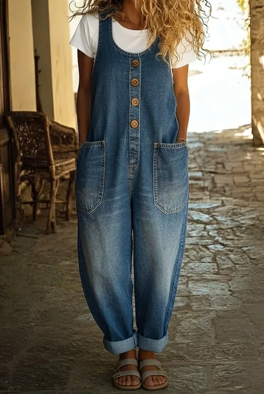Signe Mortensen | Afslappet denim dungaree-jumpsuit til kvinder