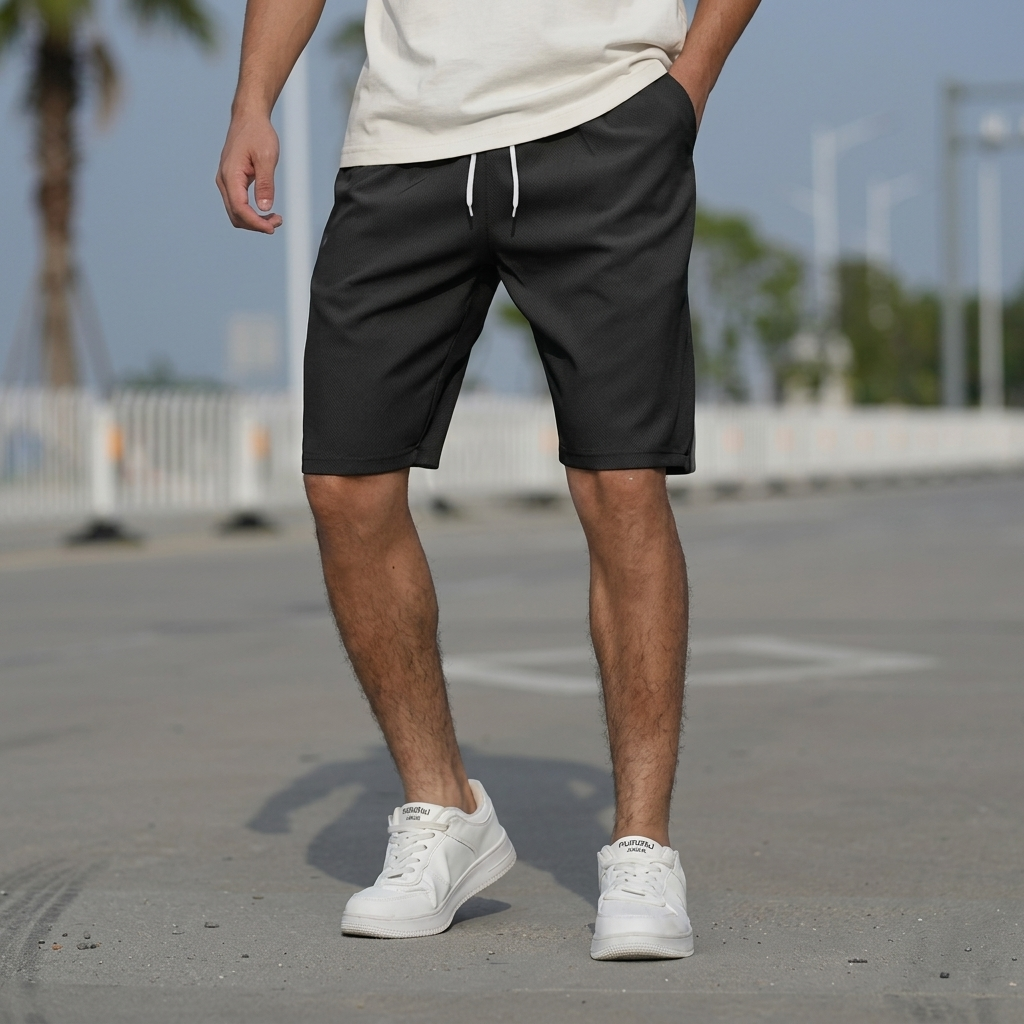 Simon Lindegaard | Hochtaillierte Shorts mit Kordelzug für Herren