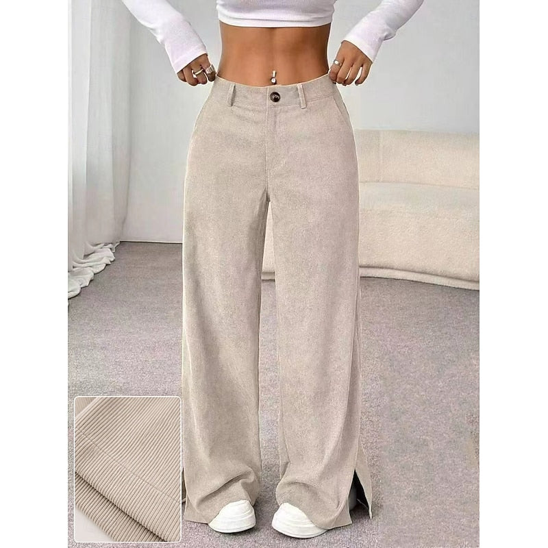 Josefine Olsen | High-Waist Wide-Leg Bukser i Beige