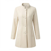Ida Falck | Eleganter Mantel mit Stehkragen in Creme
