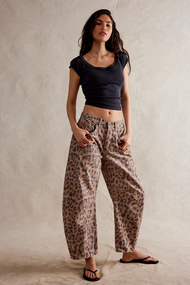 Lena Palmgren | Leopard Løs Pasform Jeans til kvinder