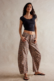 Lena Palmgren | Leopard Løs Pasform Jeans til kvinder