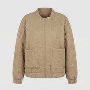 Ingrid Larsen | Quilted bomber jacket with floral pattern