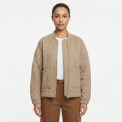 Ingrid Larsen | Quilted bomber jacket with floral pattern