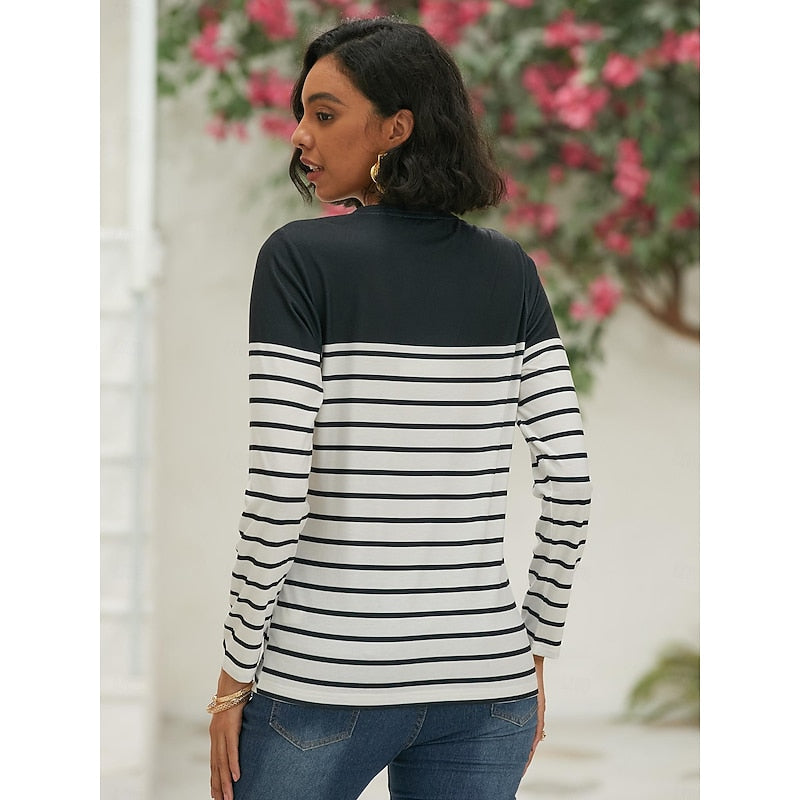 Yrsa Ege | Striped Blouse with Long Sleeves