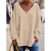 Marie Schou | Relaxed V-Neck Pullover i orange