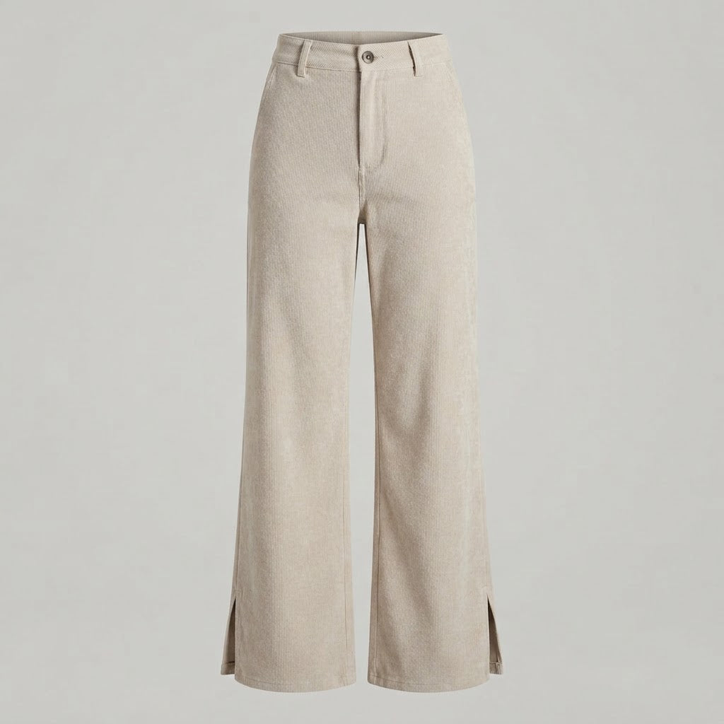 Josefine Olsen | High-Waist Wide-Leg Bukser i Beige
