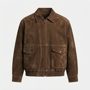 Line Andersen | Retro-Rindslederjacke in Braun