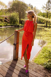 Elena Moreau | Elegant sommerkjole i midi-længde til kvinder