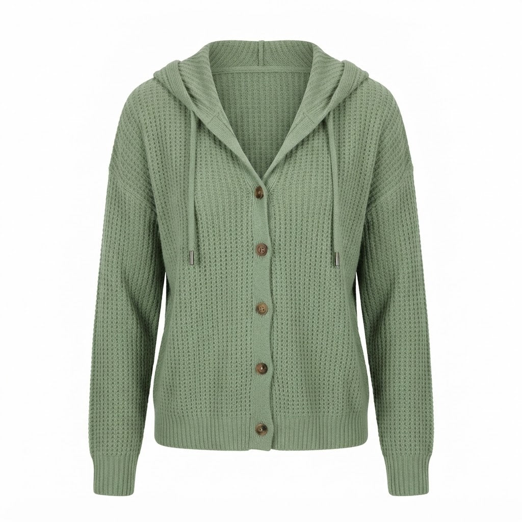 Malou Bjerre | Hoodie-cardigan i strikket bomuld til kvinder