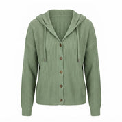 Malou Bjerre | Hoodie-cardigan i strikket bomuld til kvinder