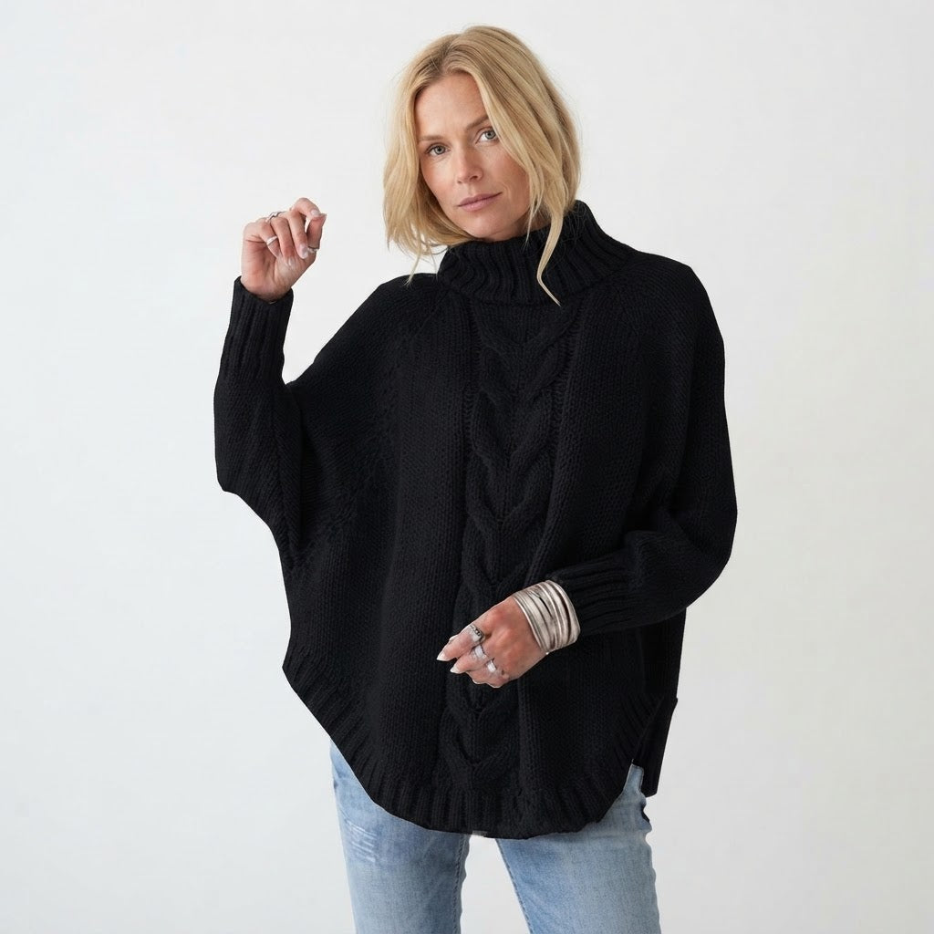 Marianne Krarup | Dámský oversized pletený svetr s netopýřími rukávy