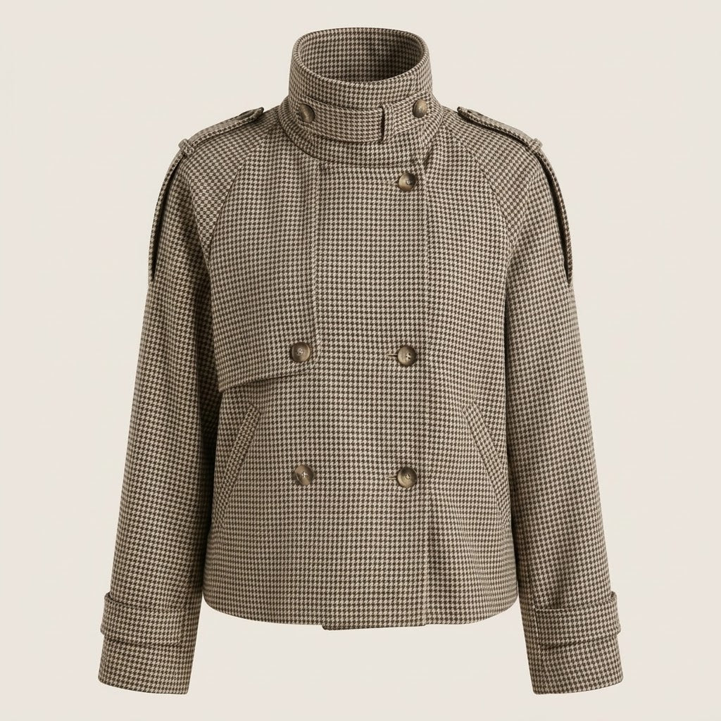 Marlene Damgaard | Houndstooth Jacket with Stand Collar