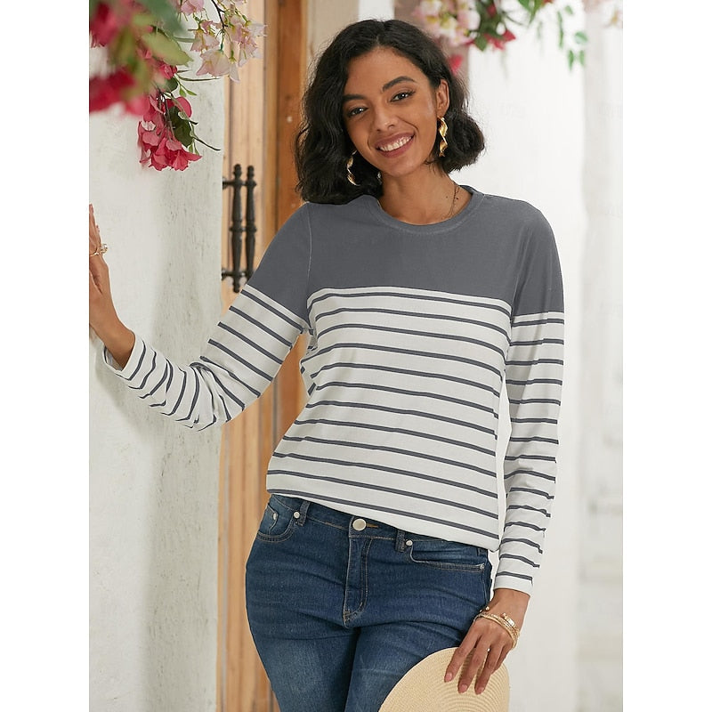 Yrsa Ege | Striped Blouse with Long Sleeves