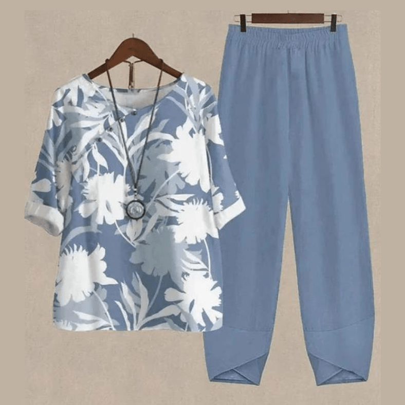 Margherita Voss | Afslappet Outfit-sæt med sommerfugle print