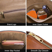 Trine Madsen | Crossbody taske i cognacbrun faux læder med boho skulderrem