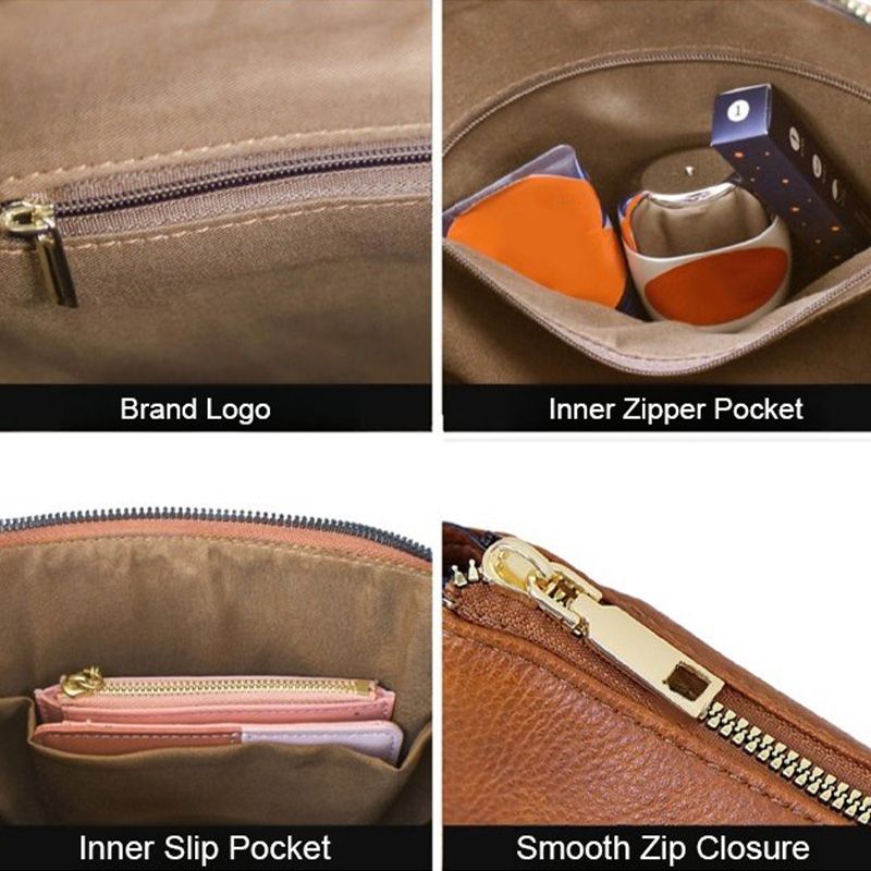 Trine Madsen | Crossbody taske i cognacbrun faux læder med boho skulderrem